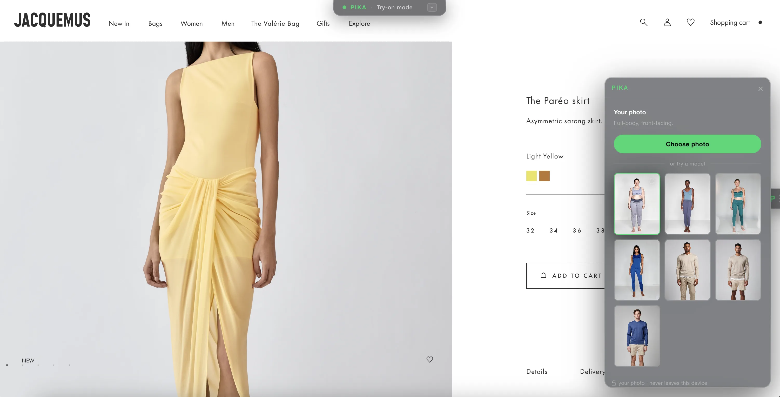 Upload or choose a model photo